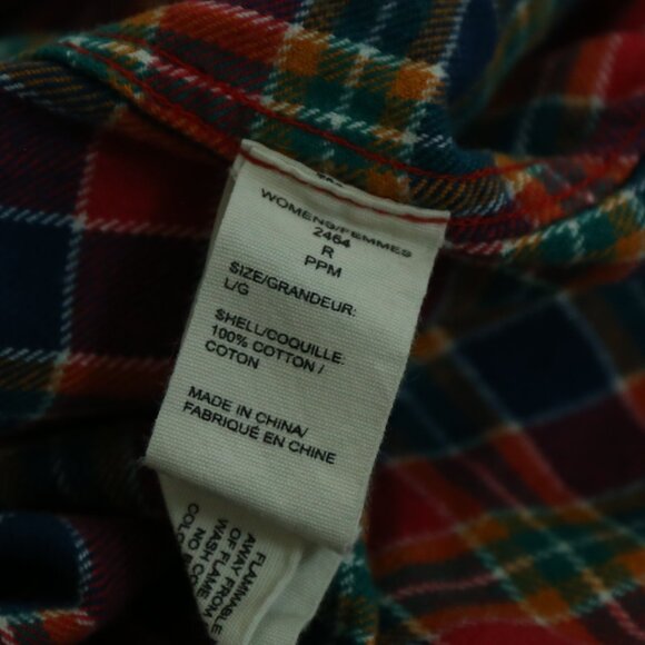 Woolrich Women’s Plaid Flannel Button Down Shirt L/G – Multicolor Tartan Check - Picture 5 of 9